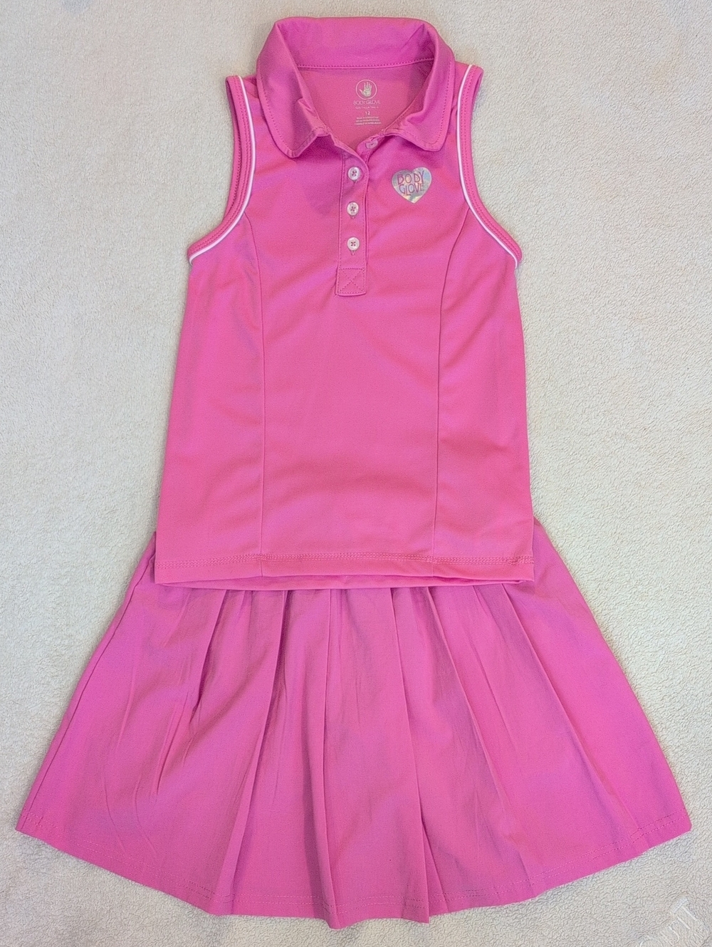Body Glove Girls Pink Athletic Outfit Size 12 Golf Tennis 2 Piece Set